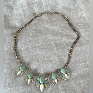 J Crew golf and turquoise color statement necklace.